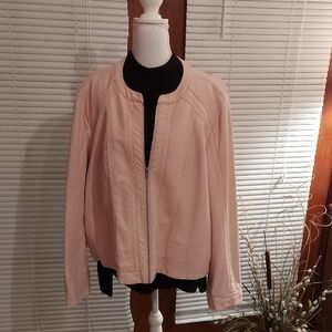 Kate & Mallory 22"  Light Pink Bomber Jacket with Zippered Sleeves